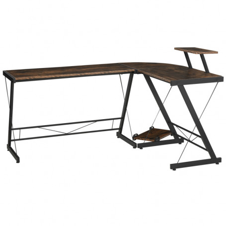 Hörnskrivbord Vintage Brun Industriell Design 155 x 115 x 91,5 cm
