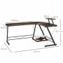 Hörnskrivbord Vintage Brun Industriell Design 155 x 115 x 91,5 cm