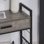 Rullbar Sidobord med Låda Industriell Stil 60 x 30 x 65 cm Greige