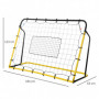 Fotbollsmål Rebounder 184 x 63 x 123 cm Väggnät för Fotboll, Basket...