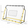 Fotbollsmål Rebounder 184 x 63 x 123 cm Väggnät för Fotboll, Basket och Baseboll