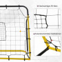 Fotbollsmål Rebounder 184 x 63 x 123 cm Väggnät för Fotboll, Basket...