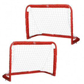 Fotbollsmål 2-pack Hopfällbar 90 x 36 x 60 cm Röd