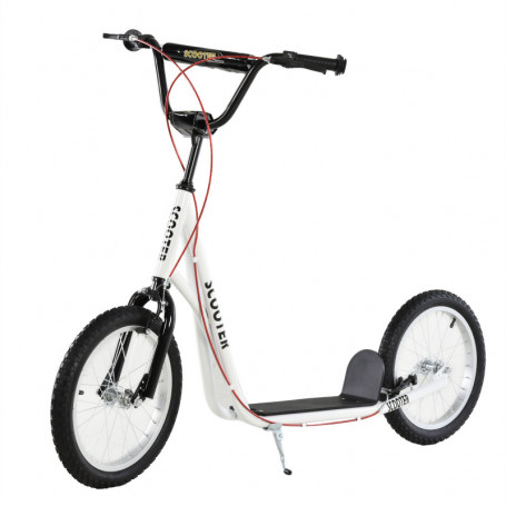 Sparkcykel - Skoter med Luftgummi Däck Ø40 cm Vit Svart