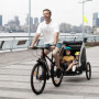 3-in-1 Cykelvagn för 2 Barn med Promenadhjul Vit Svart
