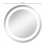 Rund Badrumsspegel med Belysning, Anti-fog Ø50 cm Silver