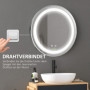 Rund Badrumsspegel med Belysning, Anti-fog Ø50 cm Silver