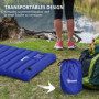 Camping Luftmadrass med Pump 195 x 70 x 10 cm Blå