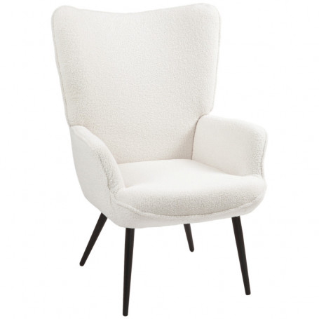 Fåtölj Teddy Fleece Modern Design Krämvit 71 x 77 x 102 cm