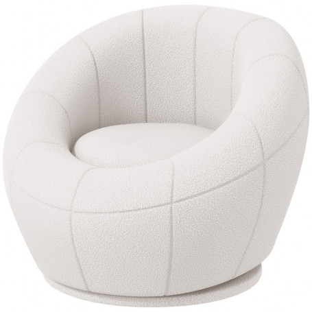 Barnfåtölj Teddy Fleece Rund Vit 60 x 56 x 48 cm