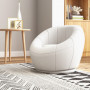 Barnfåtölj Teddy Fleece Rund Vit 60 x 56 x 48 cm