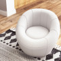 Barnfåtölj Teddy Fleece Rund Vit 60 x 56 x 48 cm