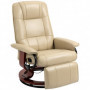 Relax Stol med Liggfunktion 360° Bas Läder Beige