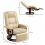 Relax Stol med Liggfunktion 360° Bas Läder Beige