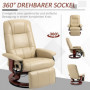 Relax Stol med Liggfunktion 360° Bas Läder Beige