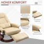 Relax Stol med Liggfunktion 360° Bas Läder Beige