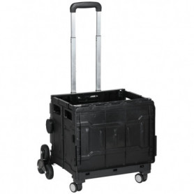 Shoppingvagn Hopfällbar Trappgående 65 kg Svart