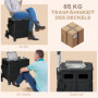 Shoppingvagn Hopfällbar Trappgående 65 kg Svart
