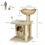 Mini Klösträd med Kattkoja - Kattsäng Rotting Beige 45 x 40 x 74 cm