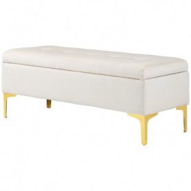 Hallbänk - Sängbänk med Förvaring Beige Guld 120 x 44 x 44,5 cm