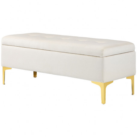 Hallbänk - Sängbänk med Förvaring Beige Guld 120 x 44 x 44,5 cm