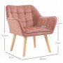 Stoppad Karmstol Eclipse Sammet Rosa