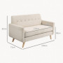 Bekväm Soffa 2-sits Beige Hudvänligt Serenity