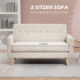 Bekväm Soffa 2-sits Beige Hudvänligt Serenity