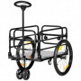 Cykel- och Lastvagn Med Dragstång 130 x 64 x 103 cm Svart - Gul