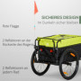 Cykel- och Lastvagn Med Dragstång 130 x 64 x 103 cm Svart - Gul