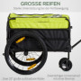 Cykel- och Lastvagn Med Dragstång 130 x 64 x 103 cm Svart - Gul