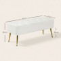 Sängbänk - Hallbänk Stoppad Teddy Fleece Off White - Guld, 112 x 41 x 46 cm