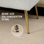 Sängbänk - Hallbänk Stoppad Teddy Fleece Off White - Guld, 112 x 41 x 46 cm