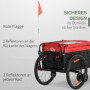 Cykel- och Lastvagn Med Dragstång 130 x 64 x 103 cm Svart - Röd