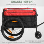 Cykel- och Lastvagn Med Dragstång 130 x 64 x 103 cm Svart - Röd