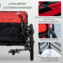Cykel- och Lastvagn Med Dragstång 130 x 64 x 103 cm Svart - Röd