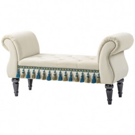 Stoppad Sängbänk Vintage Design 117 x 40 x 58 cm Beige