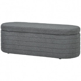 Sängbänk - Hallbänk Teddy Fleece Ljusgrå Oval 116 x 41 x 40,5 cm