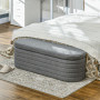 Sängbänk - Hallbänk Teddy Fleece Ljusgrå Oval 116 x 41 x 40,5 cm