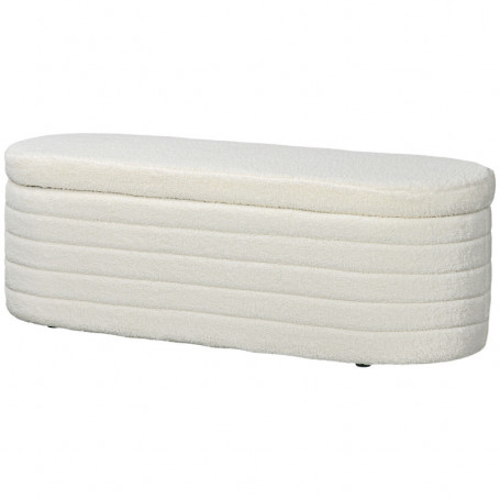Sängbänk - Hallbänk Teddy Fleece Krämvit Oval 116 x 41 x 40,5 cm