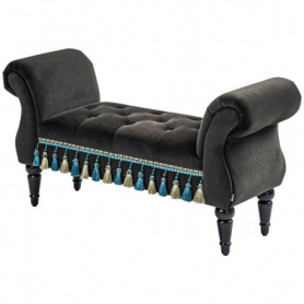 Stoppad Sängbänk Vintage Design 117 x 40 x 58 cm Mörkgrå