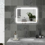 Badrumsspegel med Belysning Anti-dim 50 x 70 cm Silver