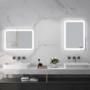 Badrumsspegel med Belysning Anti-dim 50 x 70 cm Silver