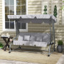 Hammock med Liggfunktion upp till 340 kg 200 x 120 x 164 cm Grå