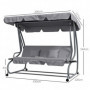 Hammock med Liggfunktion upp till 340 kg 200 x 120 x 164 cm Grå