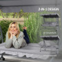 Hammock med Liggfunktion upp till 340 kg 200 x 120 x 164 cm Grå