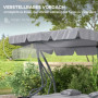 Hammock med Liggfunktion upp till 340 kg 200 x 120 x 164 cm Grå