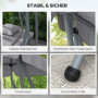 Hammock med Liggfunktion upp till 340 kg 200 x 120 x 164 cm Grå