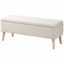 Sängbänk - Hallbänk med Förvaringsutrymme Linnelook 110 x 39 x 45 cm Beige