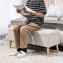 Sängbänk - Hallbänk med Förvaringsutrymme Linnelook 110 x 39 x 45 cm Beige